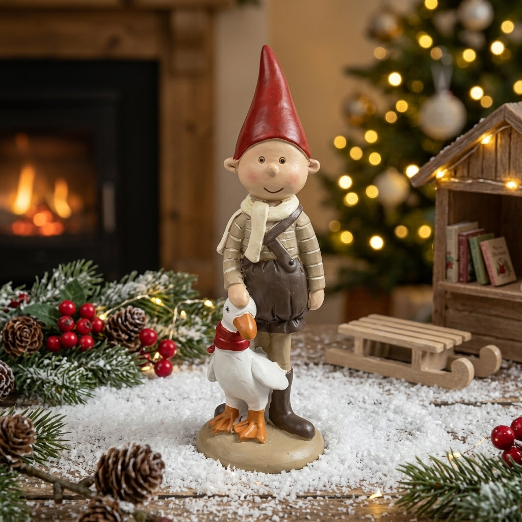 Julenisse med gås Figur 12 cm | Nostalgisk julepynt – ÅÅGE