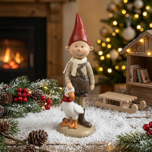 Julenisse med gås Figur 12 cm | Nostalgisk julepynt – ÅÅGE