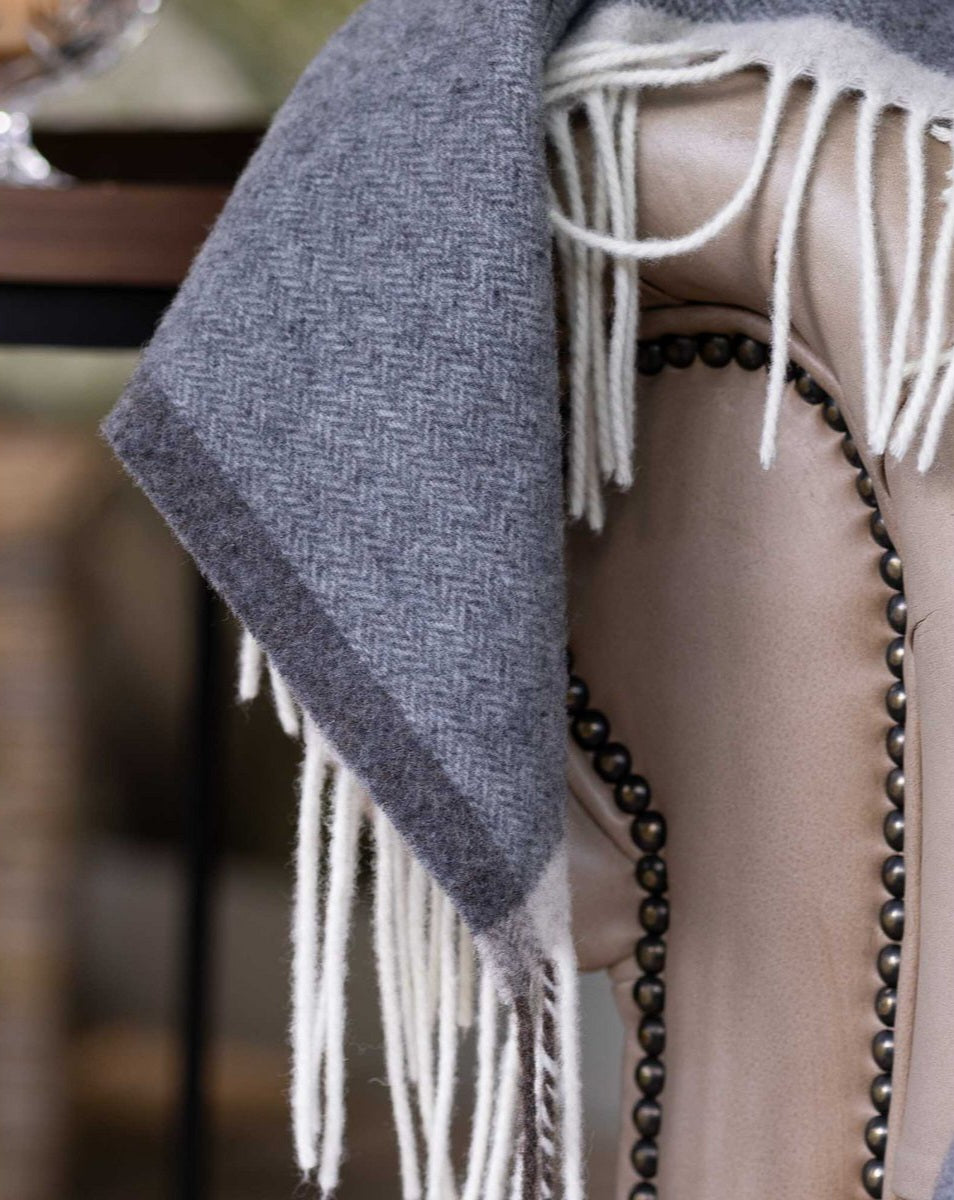 Merino & kashmir uldtæppe - Milan Grigio
