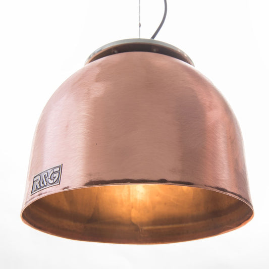 Industriel kobberlampe af gammel kedel (børstet)
