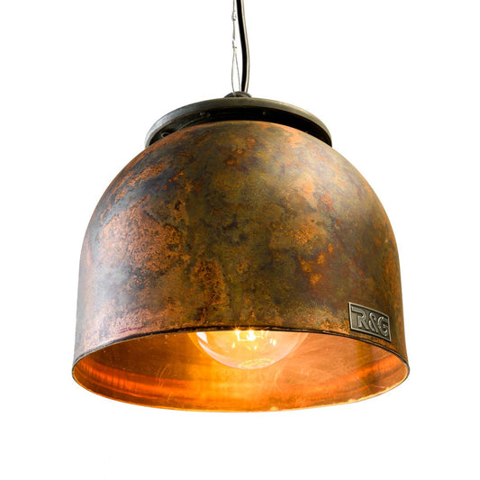 Industriel kobberlampe af gammel kedel (oxyderet)