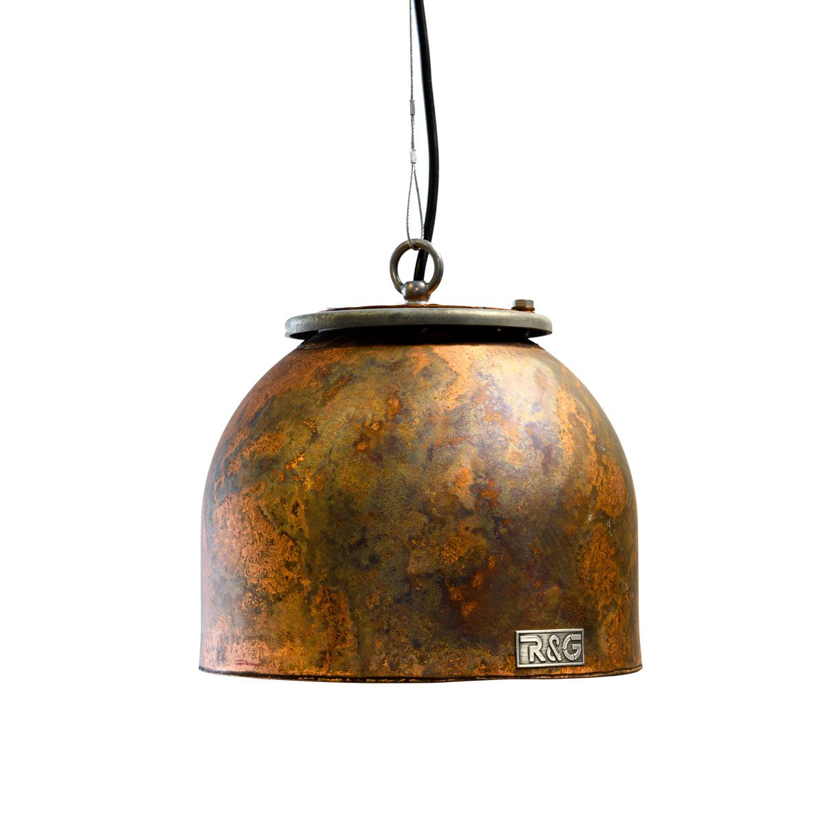 Industriel kobberlampe af gammel kedel (oxyderet)