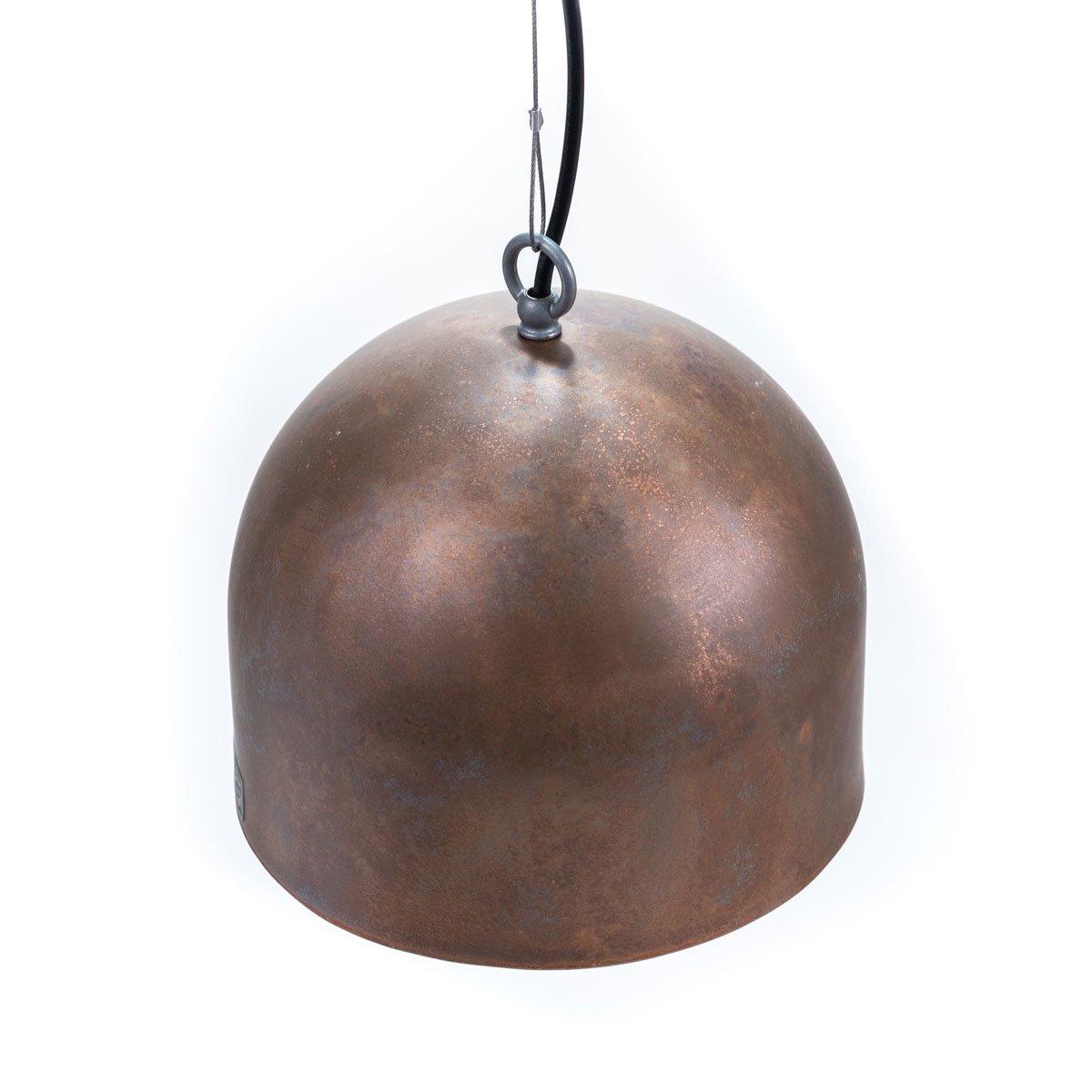 Industriel kobberlampe af gammel kedel rund (oxyderet)